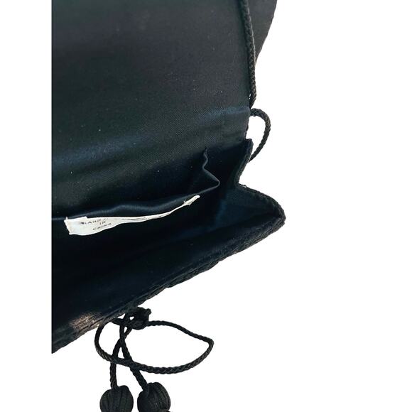 La Regale Lace Mini Tassel Evening Bag Purse Black - Picture 7 of 12